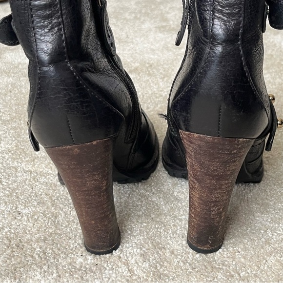 Tory Burch Leather Heeled Ankle Booties-Black/Gold-Women’s 7-Preppy-Prep-Classic - Picture 6 of 13